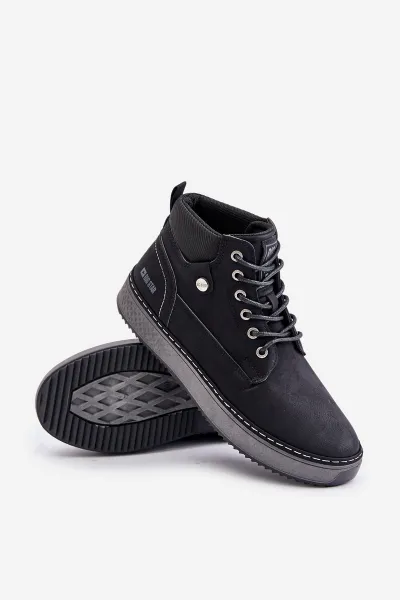Lace-up men's ankle boots Big Star Hi-Poly System black