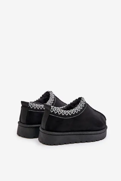 Children's ankle snow boots on a platform insulated with fur black Vilabria