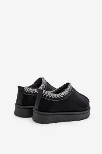 Children's ankle snow boots on a platform insulated with fur black Vilabria
