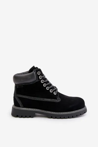 Suede insulated men's trappers Big Star HI-POLY SYSTEM black