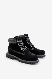 Suede insulated men's trappers Big Star HI-POLY SYSTEM black