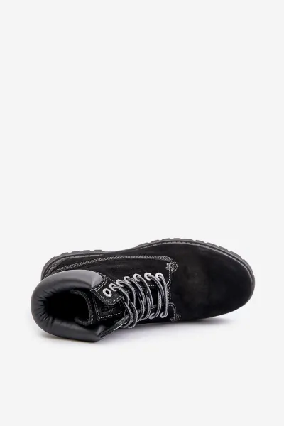 Suede insulated men's trappers Big Star HI-POLY SYSTEM black
