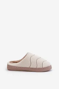 Futrzane Warm women's slippers beige Vamirae