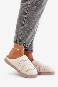 Futrzane Warm women's slippers beige Vamirae