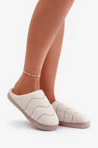 Futrzane Warm women's slippers beige Vamirae