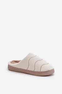 Futrzane Warm women's slippers beige Vamirae