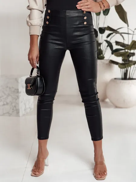 Dámske čierne kožené nohavice SKINLOVE