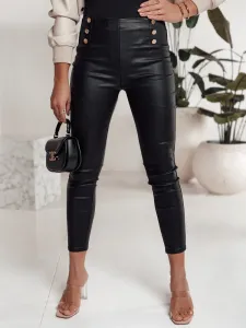 Dámske čierne kožené nohavice SKINLOVE