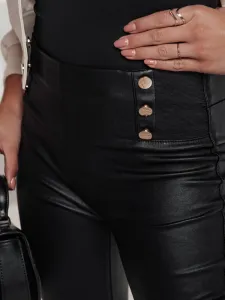 Dámske čierne kožené nohavice SKINLOVE