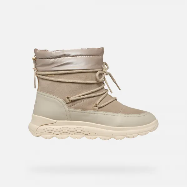 Beige women's ankle boots Geox Spherica 4X4 Abx - Women's
