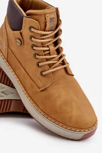 Lace-up men's ankle boots Big Star Hi-Poly System Camel