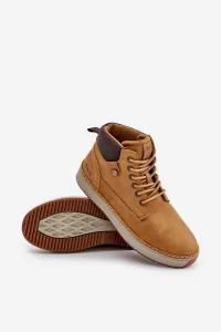 Lace-up men's ankle boots Big Star Hi-Poly System Camel