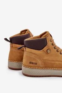 Lace-up men's ankle boots Big Star Hi-Poly System Camel