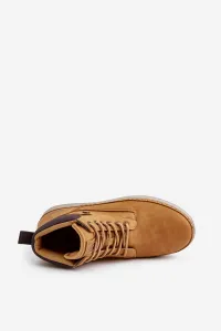 Lace-up men's ankle boots Big Star Hi-Poly System Camel