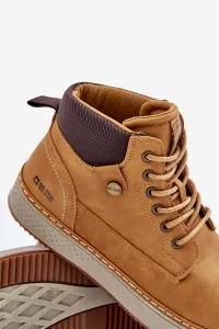 Lace-up men's ankle boots Big Star Hi-Poly System Camel