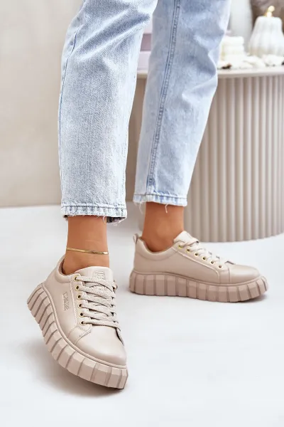 Insulated women's sneakers Big Star beige