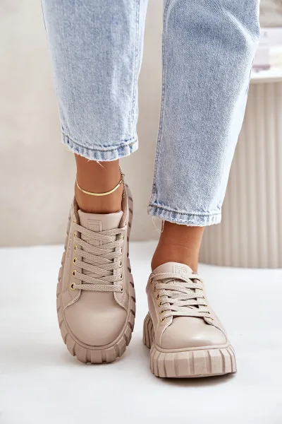 Insulated women's sneakers Big Star beige