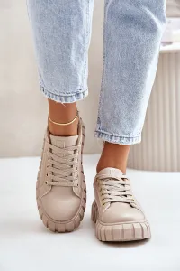 Insulated women's sneakers Big Star beige
