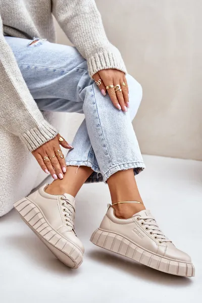 Insulated women's sneakers Big Star beige