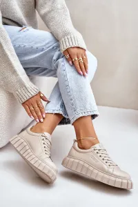 Insulated women's sneakers Big Star beige