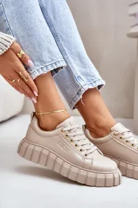 Insulated women's sneakers Big Star beige