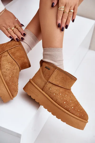 Snow boots with platform decoration Big Star OO274A104 Camel