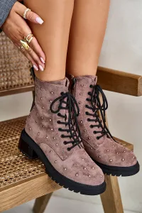 Decorated ankle boots Workery women's insulated D&A Taupe