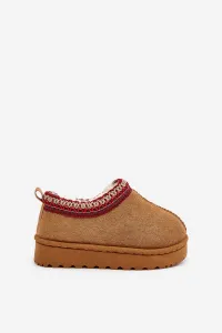 Snow boots children's ankle boots on a platform insulated with fur Camel Vilabria