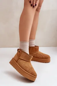 Snow boots with platform decoration Big Star OO274A104 Camel