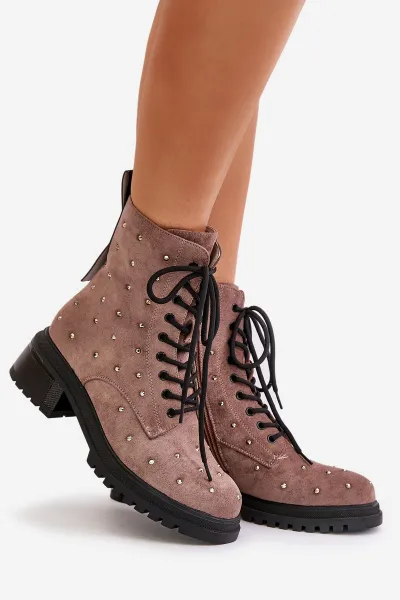 Decorated ankle boots Workery women's insulated D&A Taupe