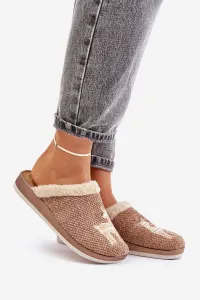 Women's Slippers With Reindeer And Fur Inblu CT000034 Beige