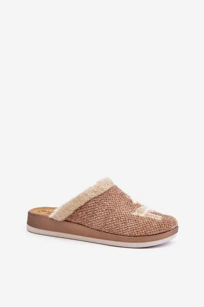 Women's Slippers With Reindeer And Fur Inblu CT000034 Beige