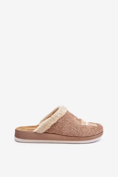 Women's Slippers With Reindeer And Fur Inblu CT000034 Beige