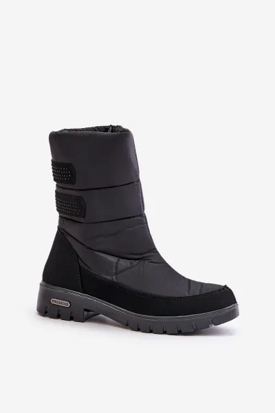 Women's Progress PROGJ-21-16 black snow boots with zip