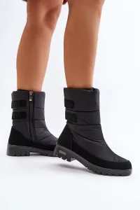 Women's Progress PROGJ-21-16 black snow boots with zip