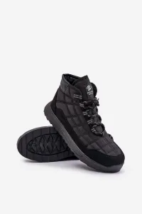 Insulated men's winter boots lace-up Progress black