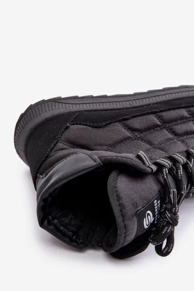 Insulated men's winter boots lace-up Progress black