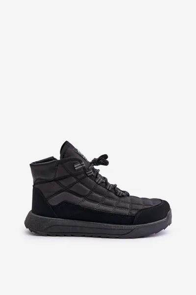 Insulated men's winter boots lace-up Progress black