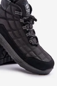 Insulated men's winter boots lace-up Progress black
