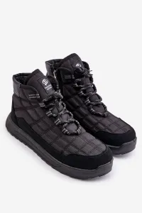 Insulated men's winter boots lace-up Progress black
