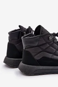 Insulated men's winter boots lace-up Progress black
