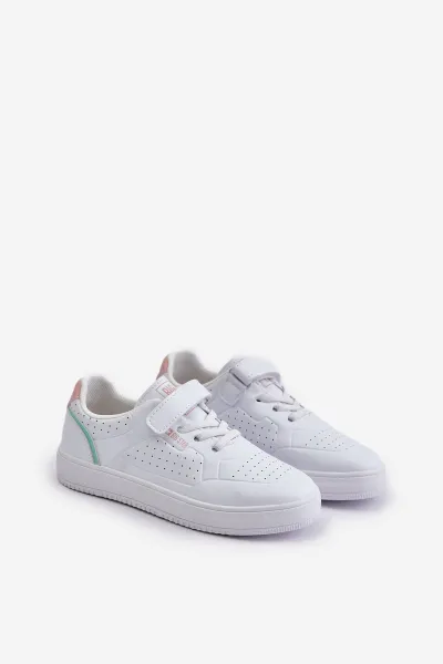 Children's sneakers made of eco-leather with Velcro Big Star white