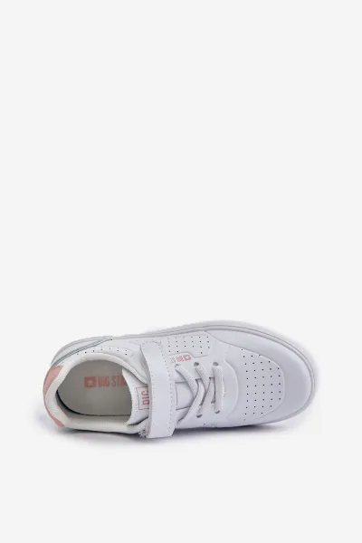Children's sneakers made of eco-leather with Velcro Big Star white