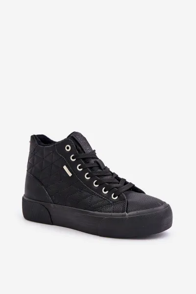 Insulated women's sneakers with Big Star stitching black