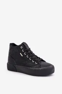 Insulated women's sneakers with Big Star stitching black