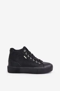 Insulated women's sneakers with Big Star stitching black