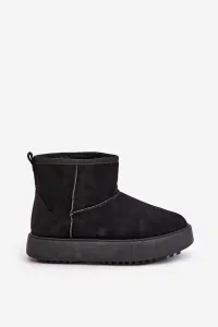 Women's platform snow boots made of eco suede black Atteria