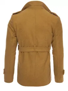 Pánsky dvojradový kabát Farba camelová DSTREET