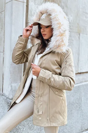 Women's winter parka GARNET beige Dstreet