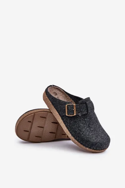 Men's slippers with buckle profilactic slippers Inblu graphite